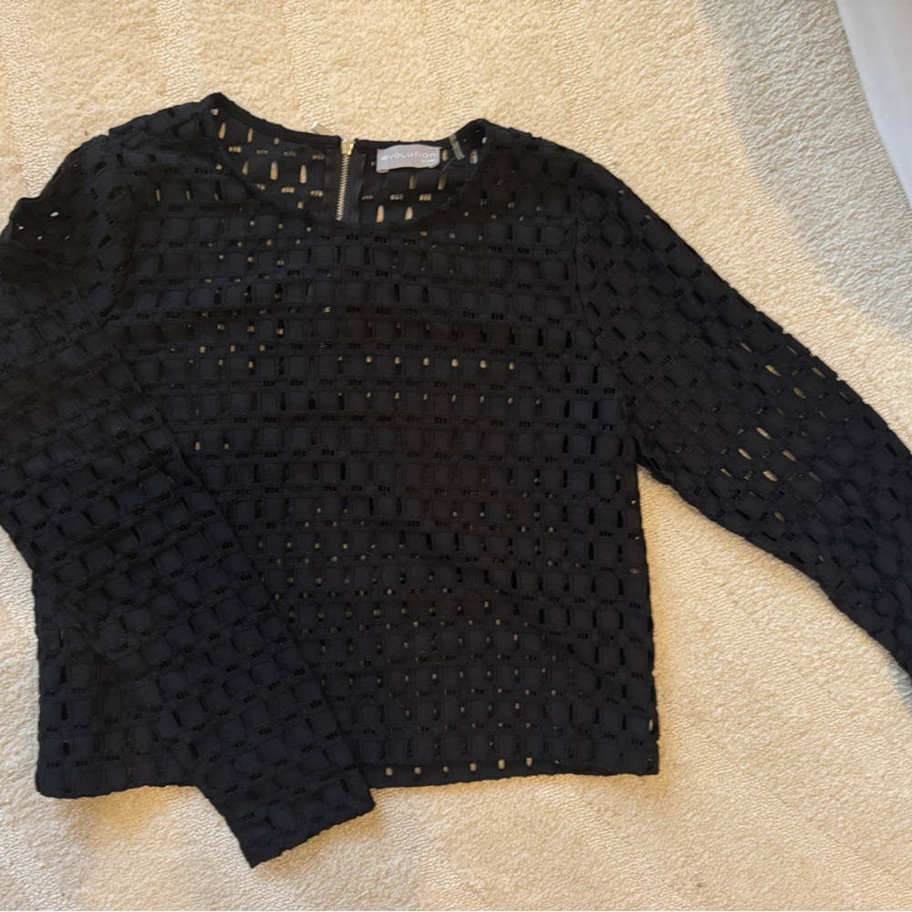 Chic Black Women's Blouse with Cut-Out Design